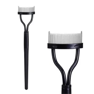 Lash comb with metal teeth, BLACK