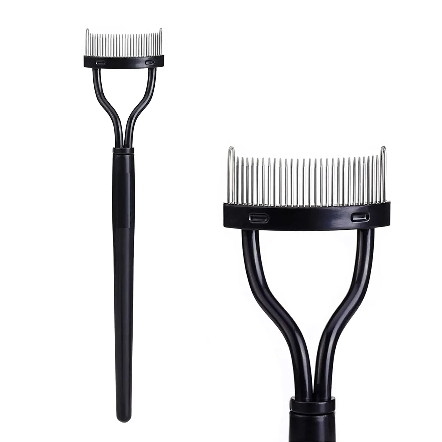 Lash comb with metal teeth, BLACK