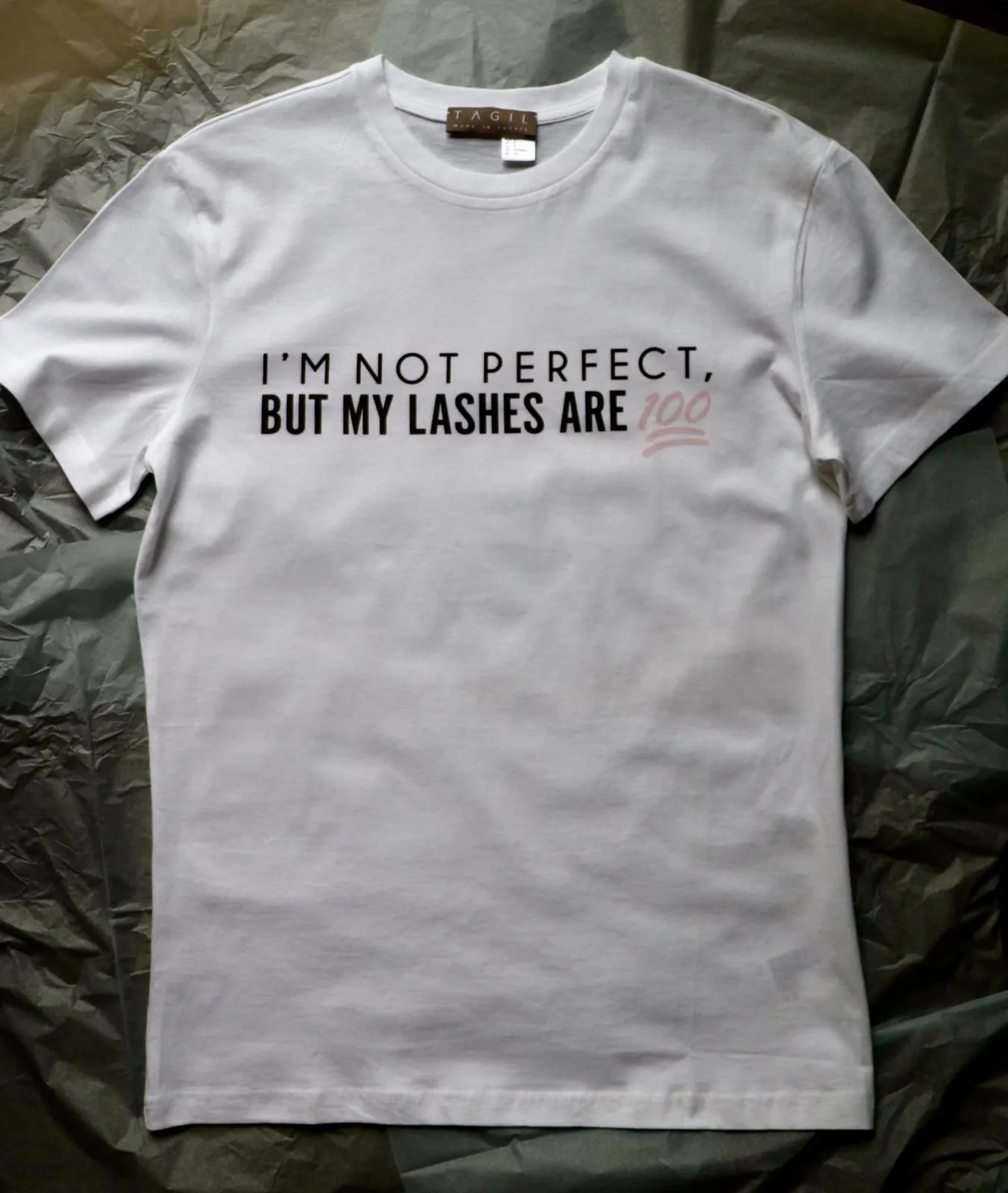 Lash Maker short sleeve T-shirt, embroidered WHITE