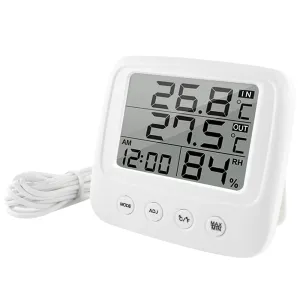 LCD Digital Temperature & Humidity Meter, with clock