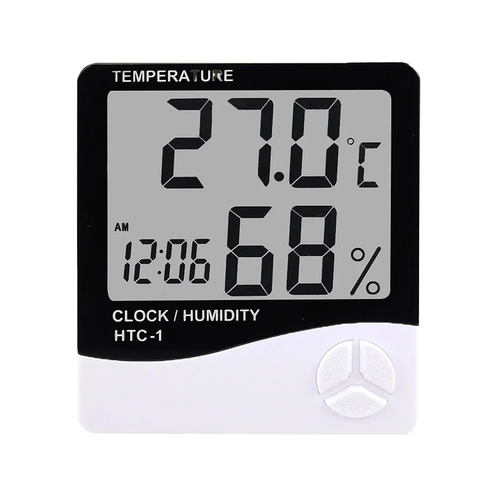 LCD Digital Temperature & Humidity Meter, with clock