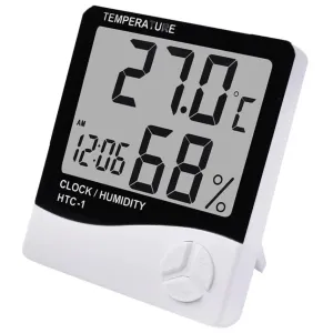 LCD Digital Temperature & Humidity Meter, with clock