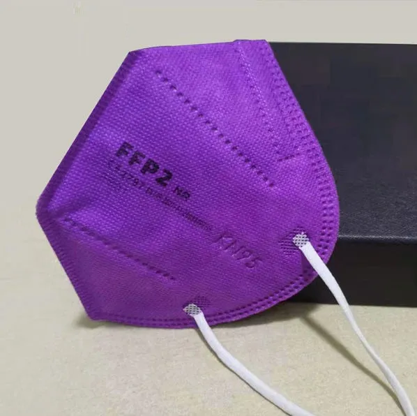 Medicine face mask KN95 respirator FFP2, BRIGHT VIOLET