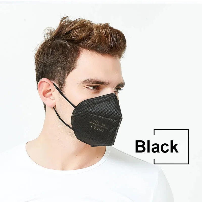 Medicine face mask KN95 respirator FFP2 pack of 10, BLACK