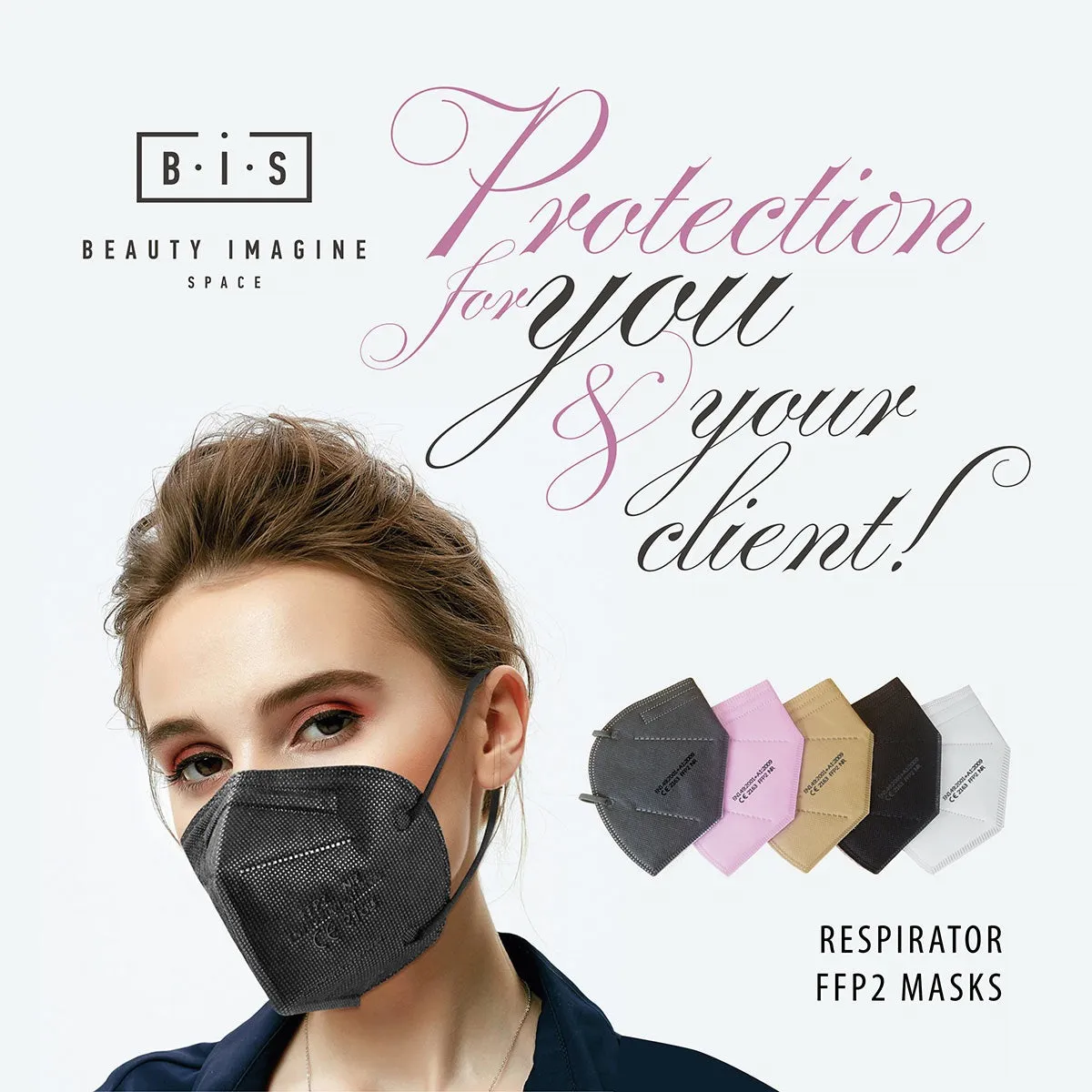 Medicine face mask KN95 respirator FFP2 pack of 10, GREY