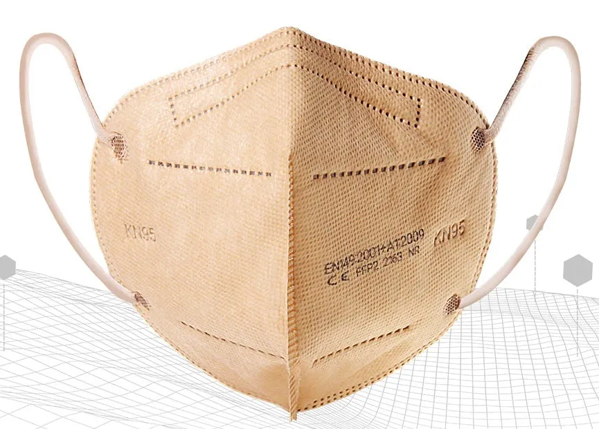 Medicine face mask KN95 respirator FFP2 pack of 10, SKIN TONE