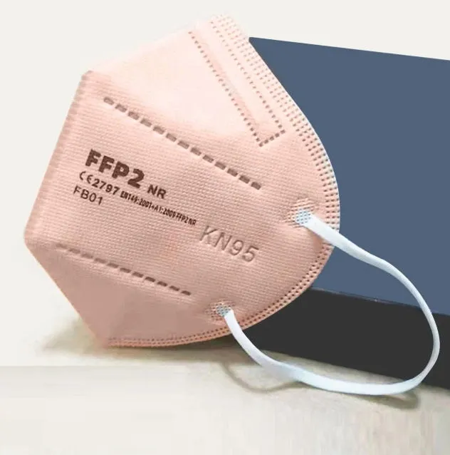 Medicine face mask KN95 respirator FFP2, PINK SKIN TONE