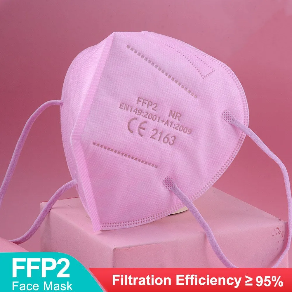 Medicine face mask KN95 respirator FFP2, PINK