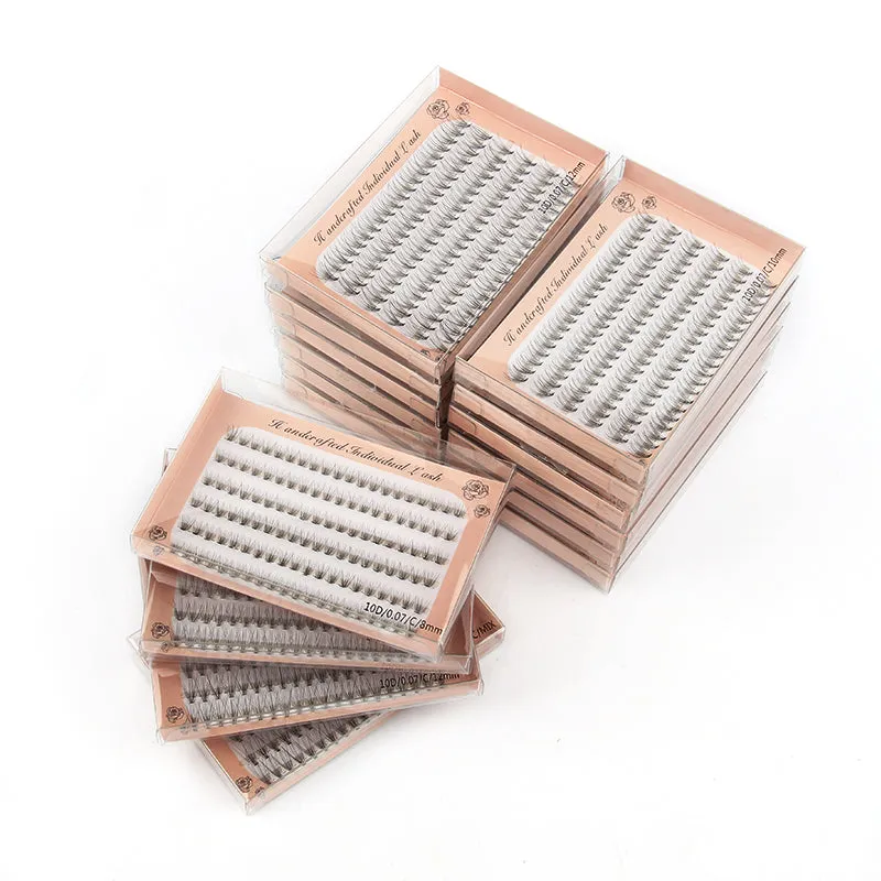 Mega VOLUME 10D cluster eyelashes premade fans, MIX 8-13 mm
