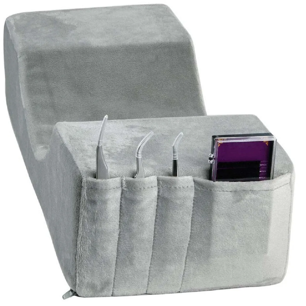 Memory foam neck pillow for eyelash extensions, velvet GREY