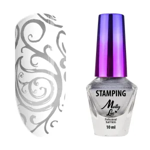 Molly Lac design polish for Konad nail stamping art SILVER, 10ml