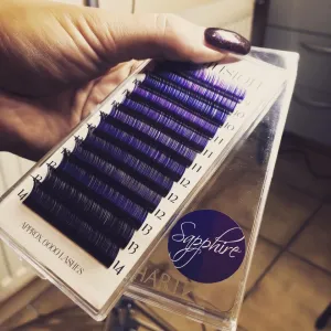Muse Illusion Color lashes for eyelash extensions MIX-0.07-C, SAPPHIRE