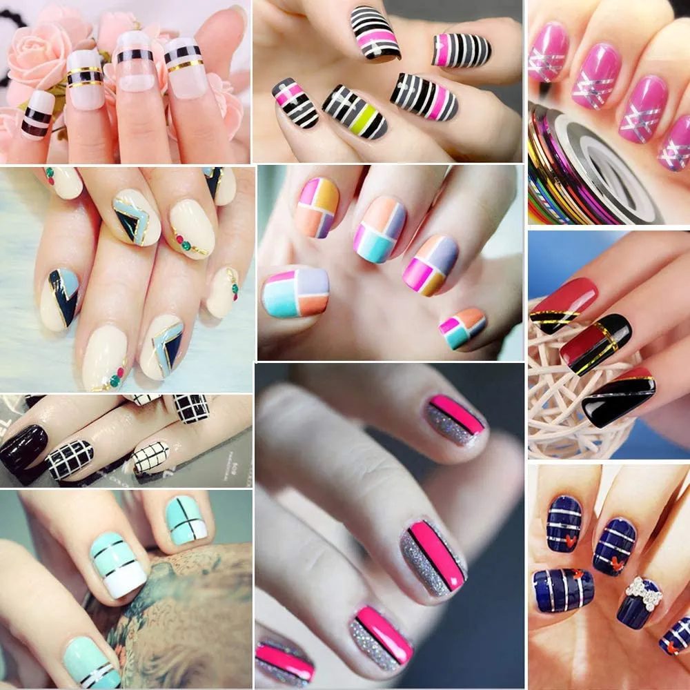 Nail art design foil stripe extra fine, BLACK