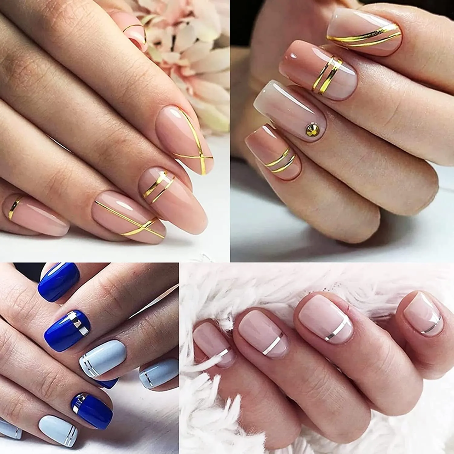 Nail art design foil tape stripes extra fine, GOLD