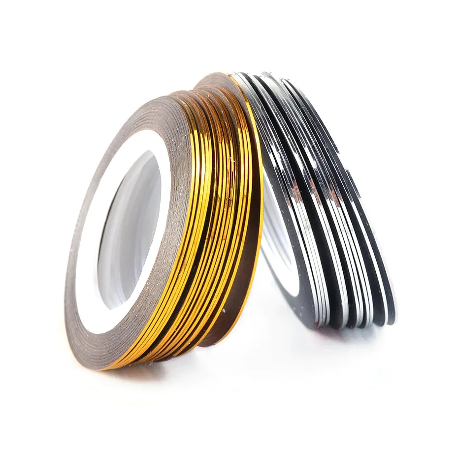 Nail art design foil tape stripes extra fine, SILVER