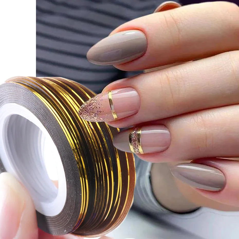 Nail art design foil tape stripes extra fine, SILVER