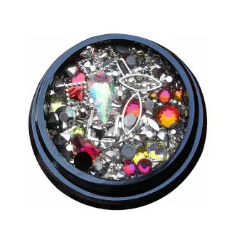 Nail Art design - mix of luxurious JEWELRY, different types