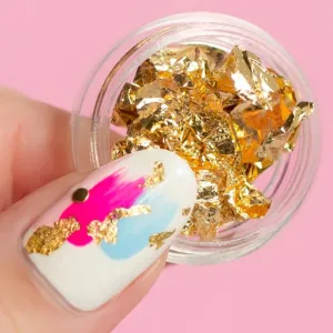 Nail art design wrap leaf foil, SILVER or GOLD