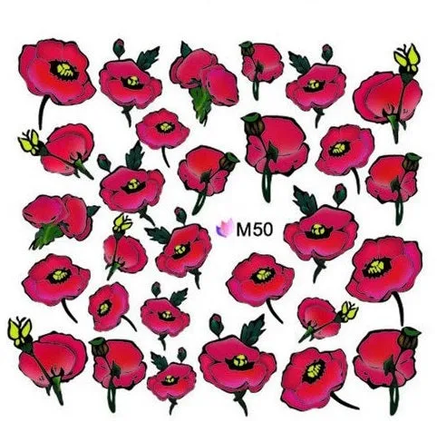 Nail art sticker slider water decals, M50