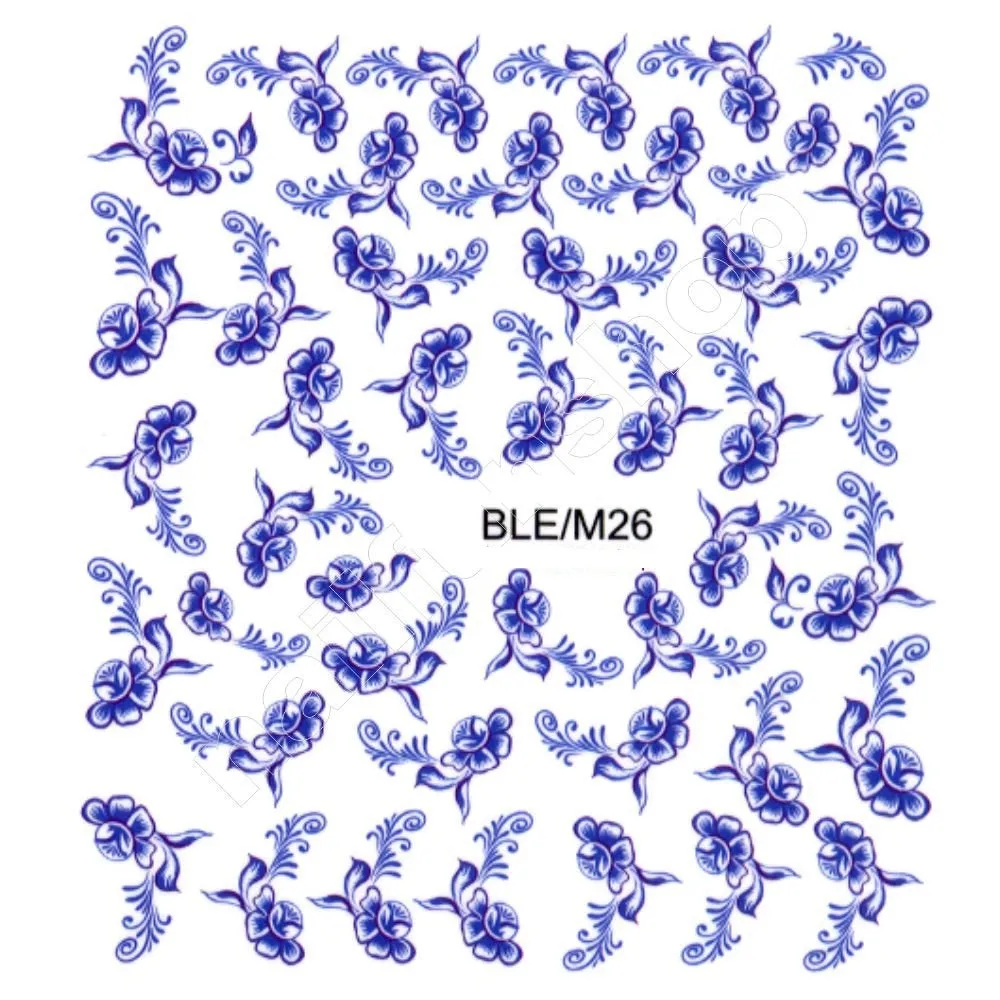Nail art water decals sticker slider for manicure & pedicure, BLEM26