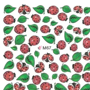Nail art water decals sticker slider, Lady Bugs M67