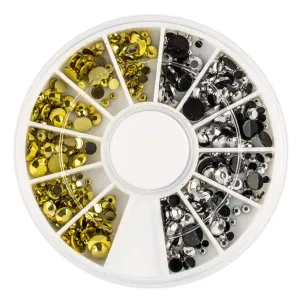 Nail design acrylic crystal beads, SILVER-GOLD