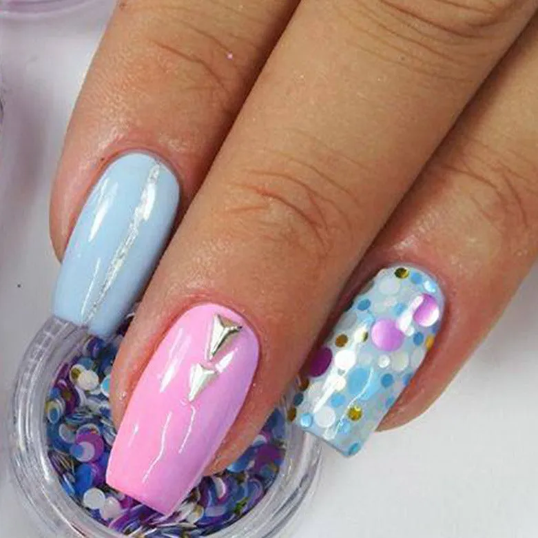 Nail design confetti round sequins, HOLOGRAPHIC