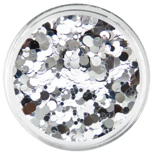 Nail design confetti round sequins, SILVER DROPS