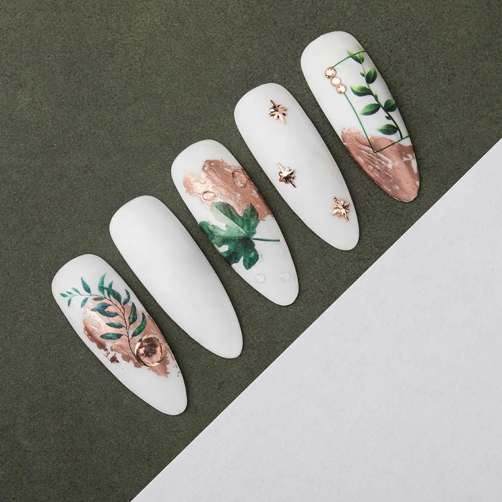 Nail design metal MIX 6 shapes, golden rose