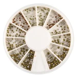 Nail design tiny cubic crystals, SILVER-GOLD
