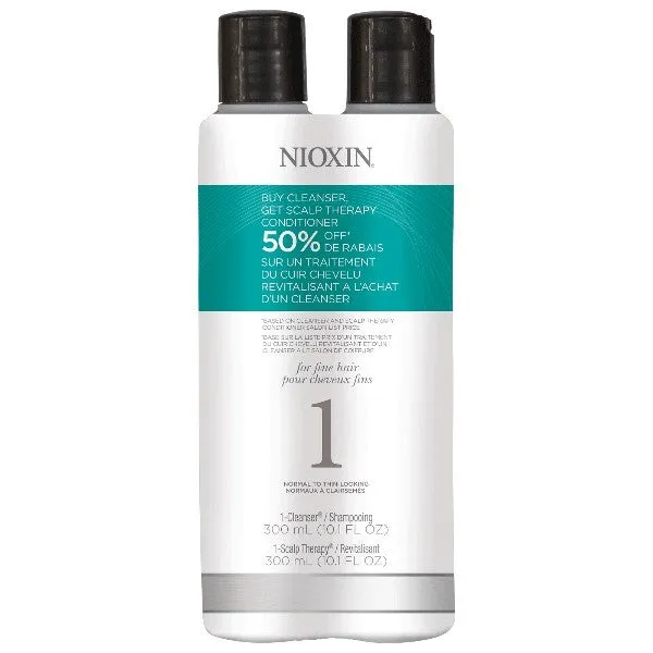 Nioxin System 1 Cleanser & Scalp Therapy Duo by Nioxin