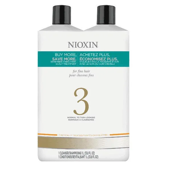 Nioxin System 3 Cleanser & Scalp Therapy Liter Duo by Nioxin