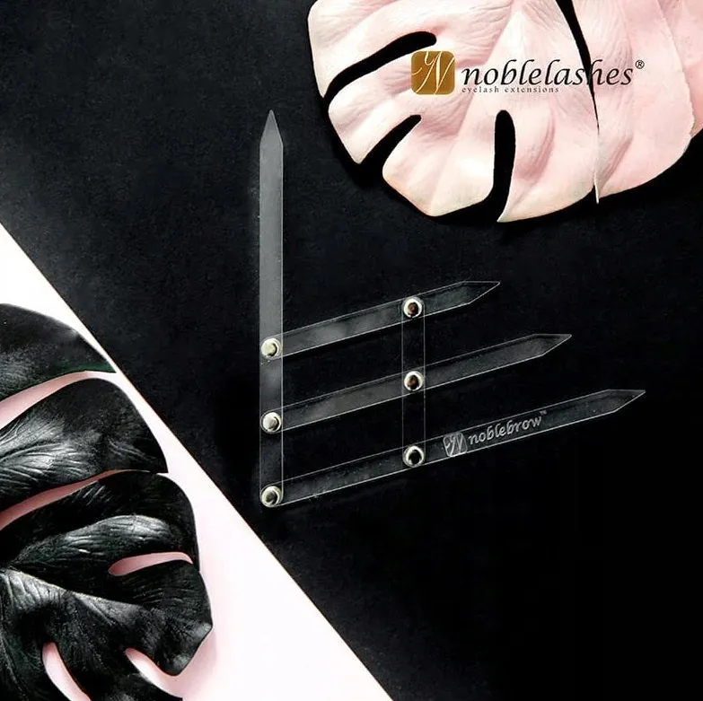 Noble Lashes folded ruler caliper for eyebrow mapping