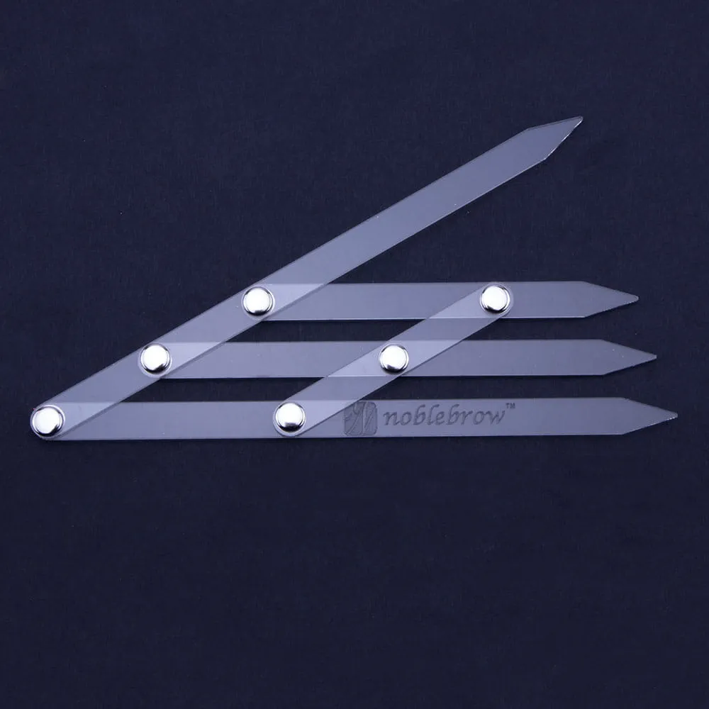 Noble Lashes folded ruler caliper for eyebrow mapping