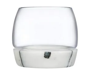NUDE Glass Chill Whiskey Tumbler with Marble Base Lead-Free Crystal