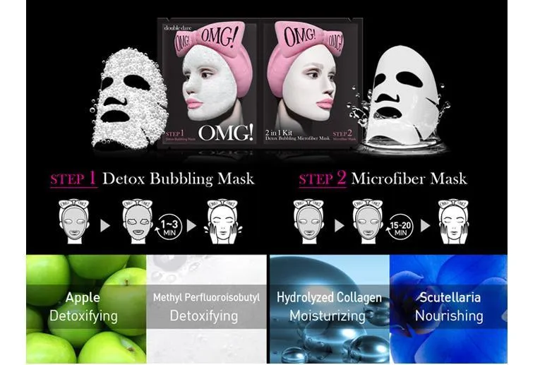 O.M.G! 2In1 Kit Detox Bubbling Microfiber Mask
