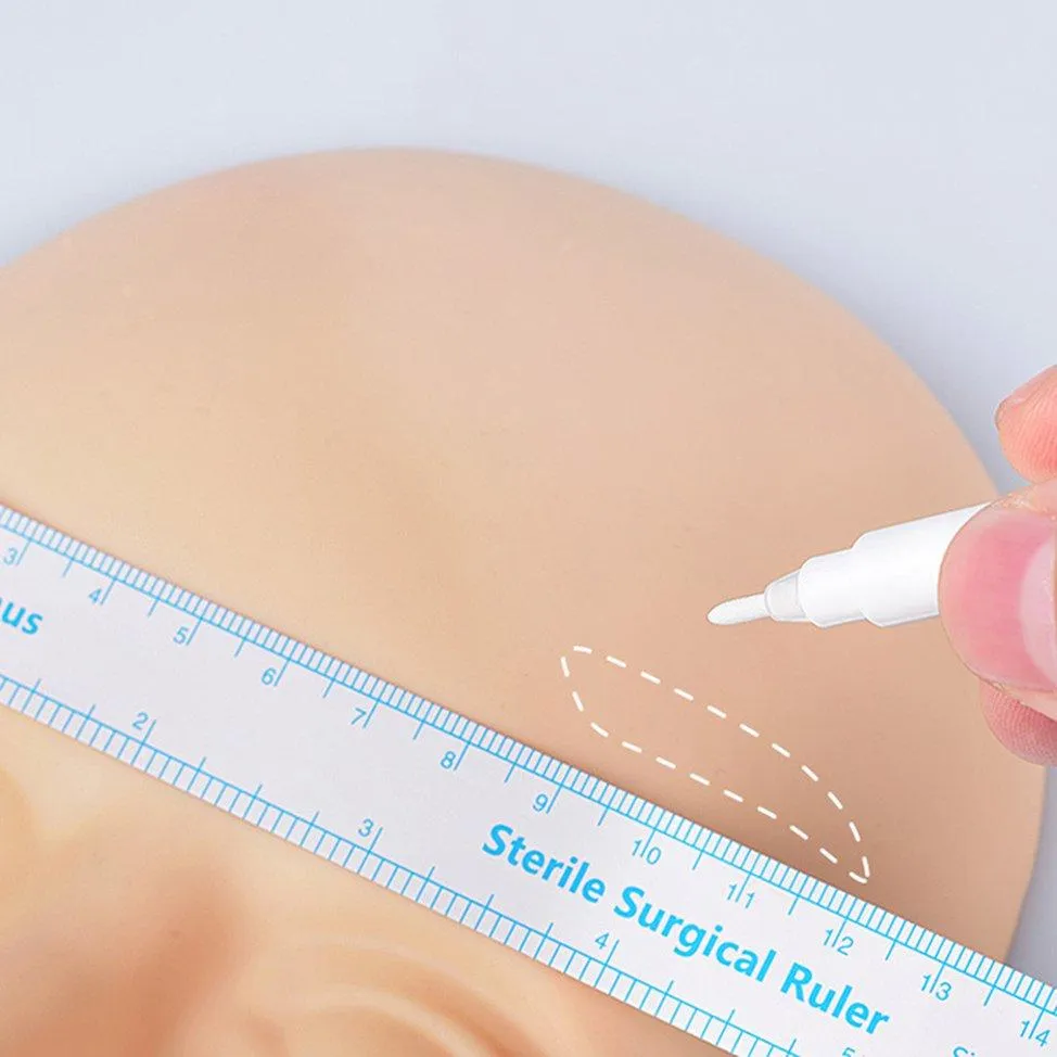 One sided Surgical Skin Marker   Ruler by TONDAUS, white