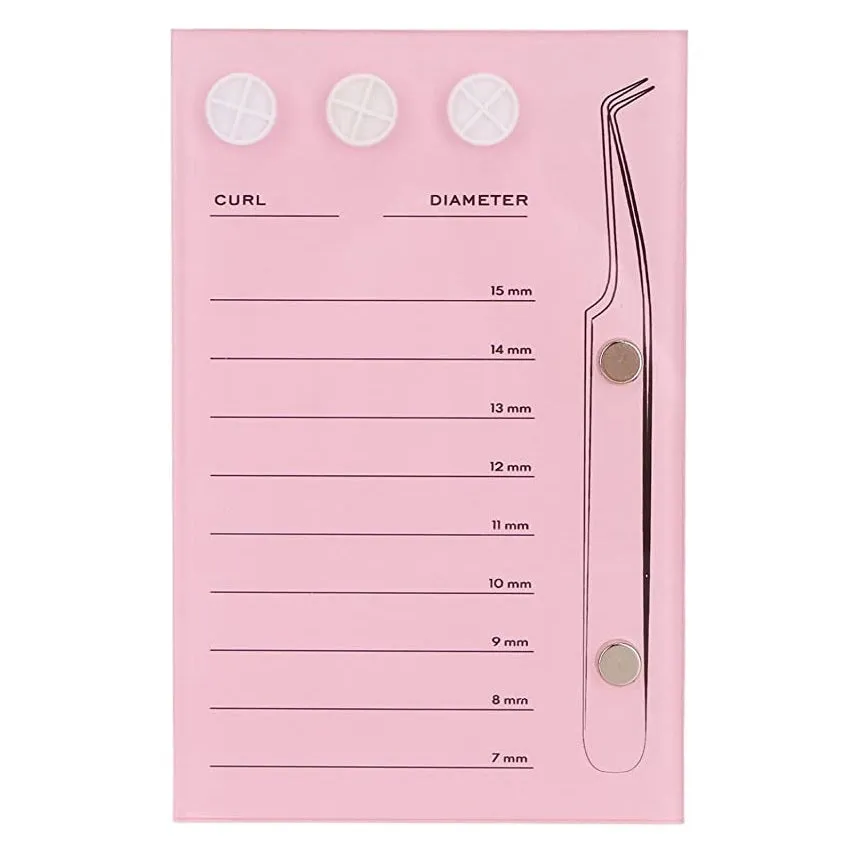 Organizer pad for eyelash extensions, with magnetic holder for tweezers