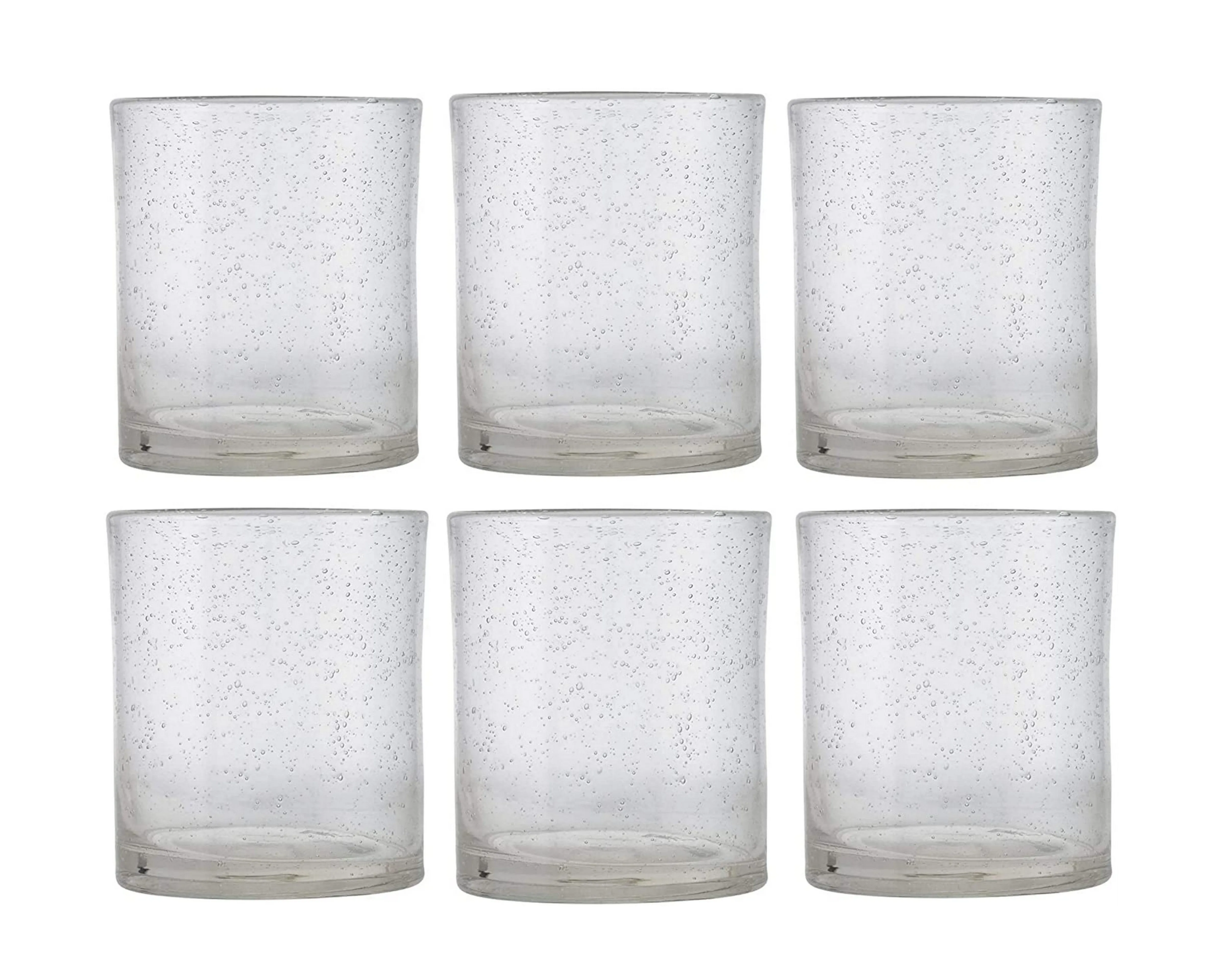 Pack of 6 Tag Bubble Double Old Fashioned Glasses, 15 Oz, Clear