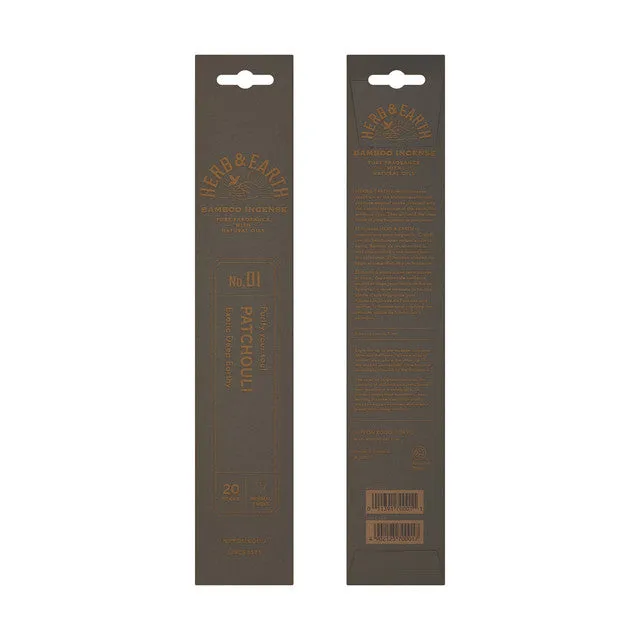Patchouli - Herb & Earth Bamboo Incense (20 Sticks)