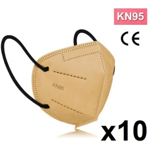 Protective face mask respirator KN95, SKIN TONE x 10 pieces