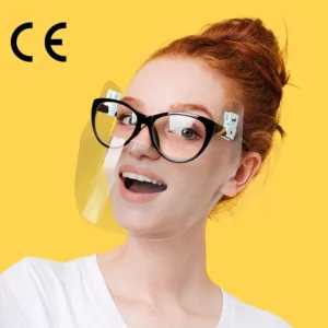 Protective face mask shield clip on glasses 2 pieces pack, CLEAR