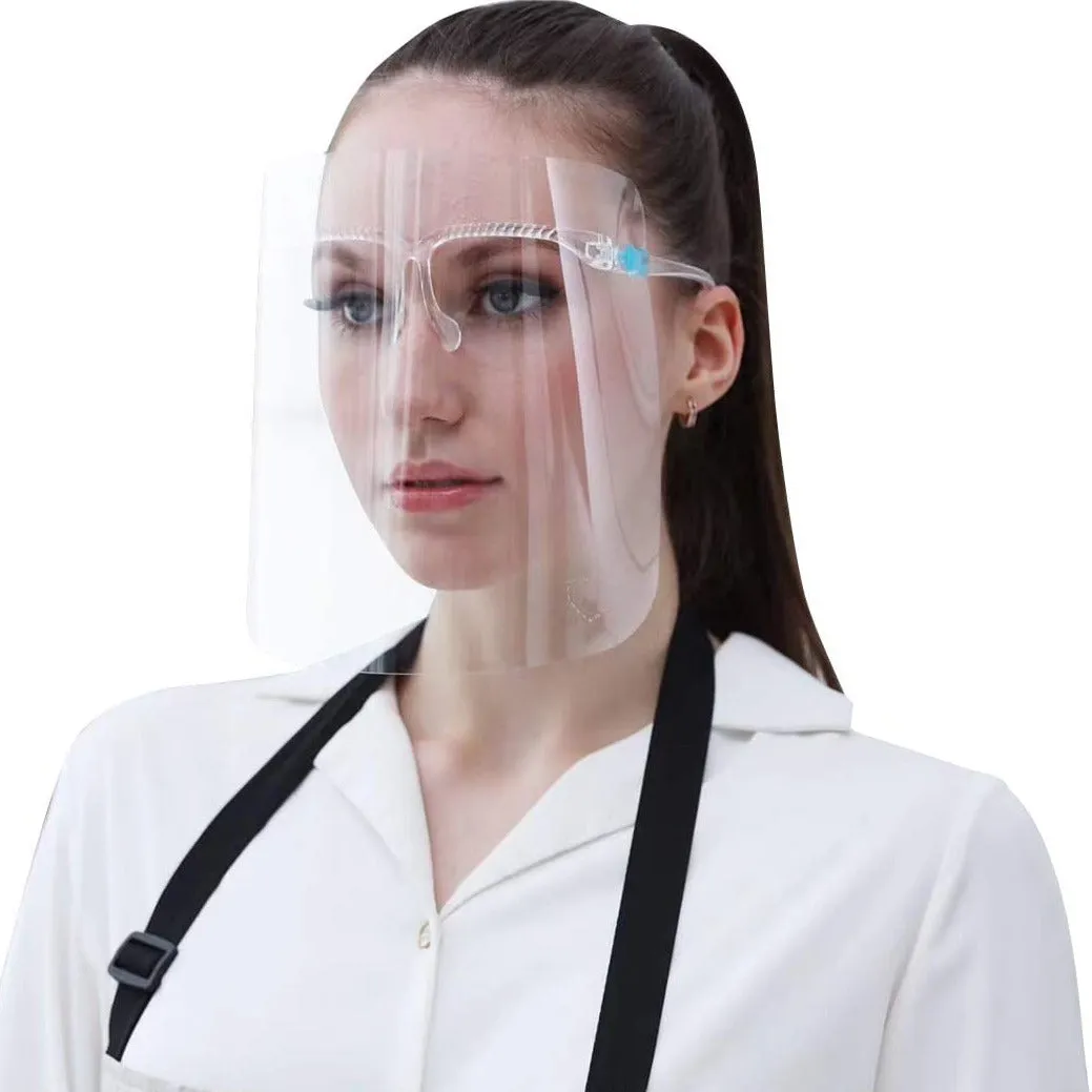 PVC Protective mask shield non-evaporating with glasses, CLEAR