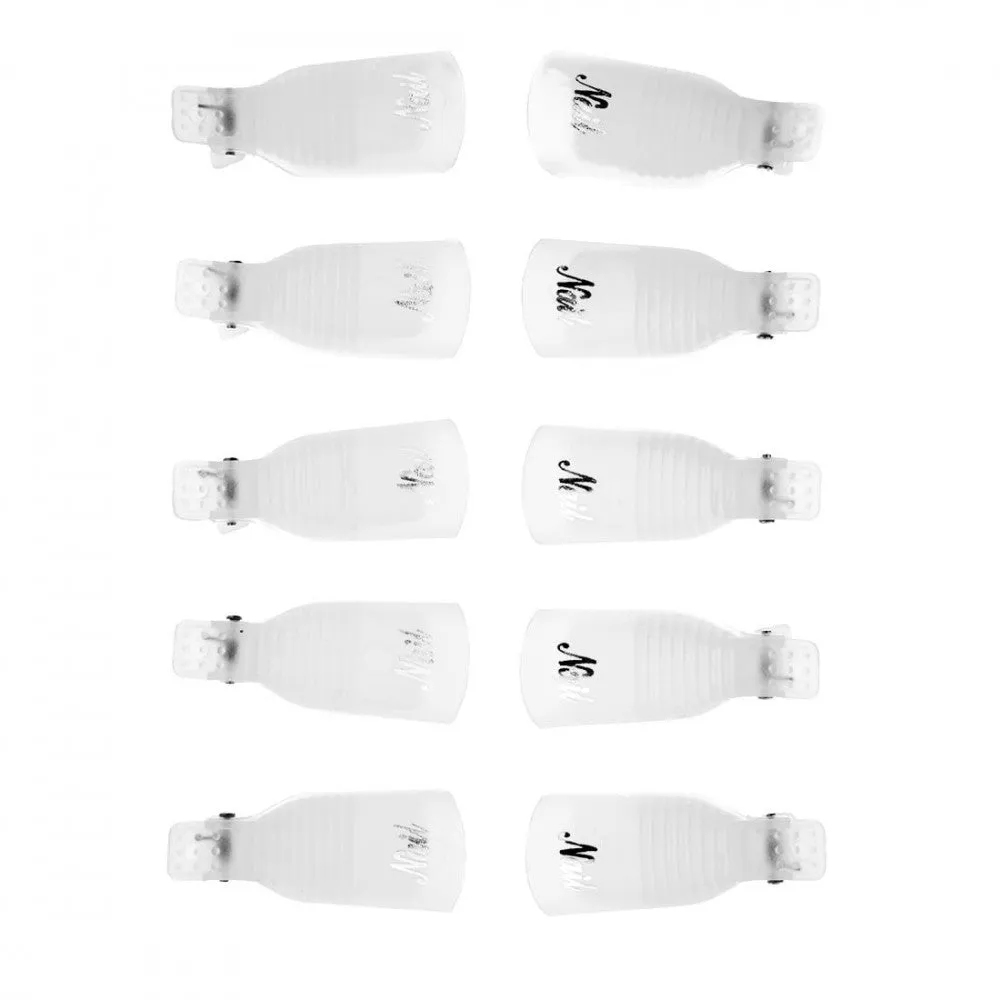 Reusable Soak off gel, gel polishes & acrylic removing caps WHITE, 10 pieces