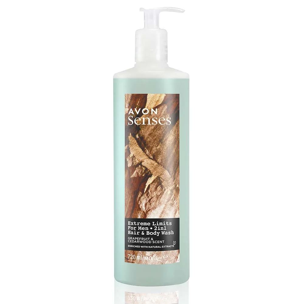 Senses Extreme Limits Hair & Body Wash: Grapefruit & Cedarwood - 720ml