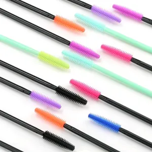 Silicone mascara brush for lashes & brows, round