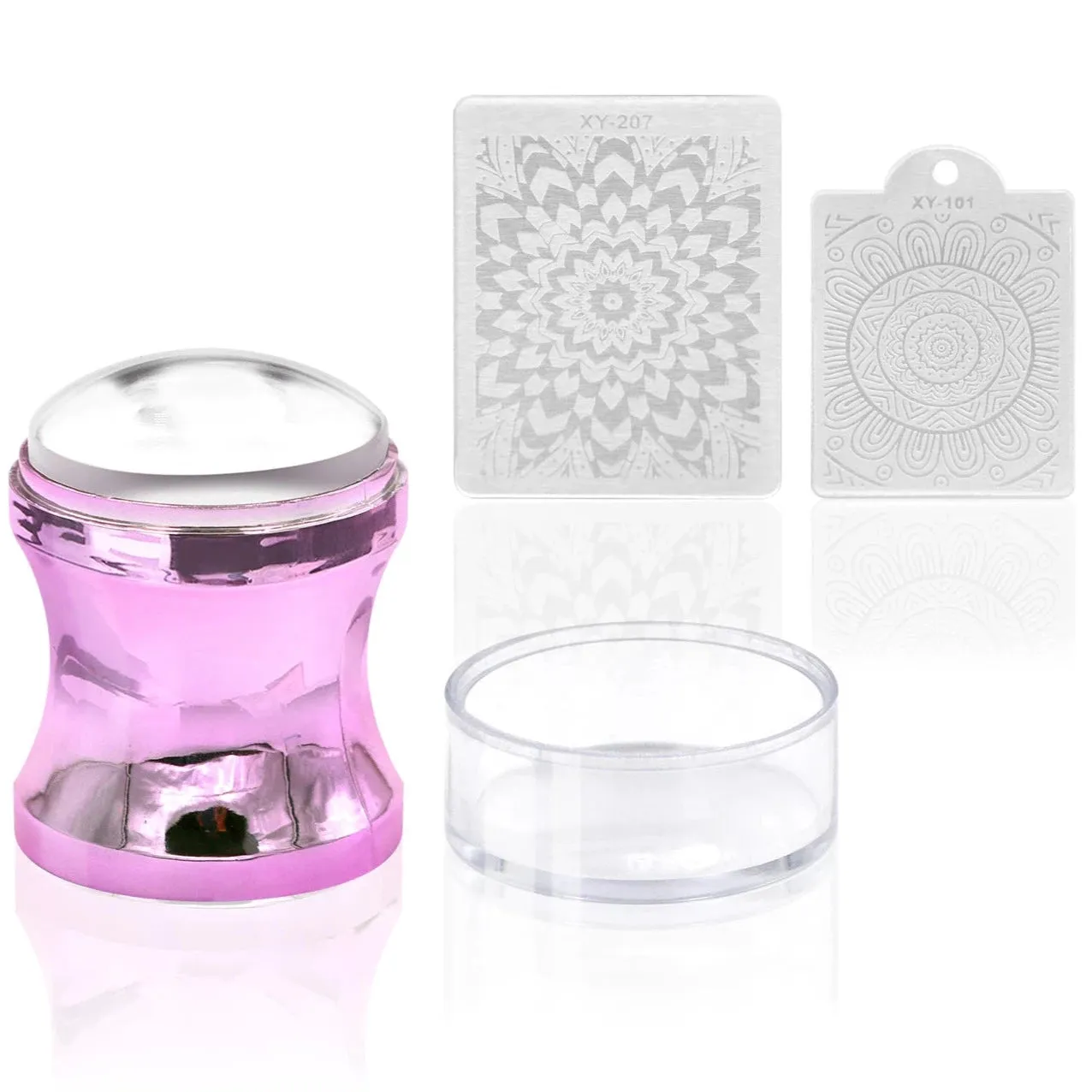 Silicone nail art stamper   2 scrapers for Konad stamping, PURPLE