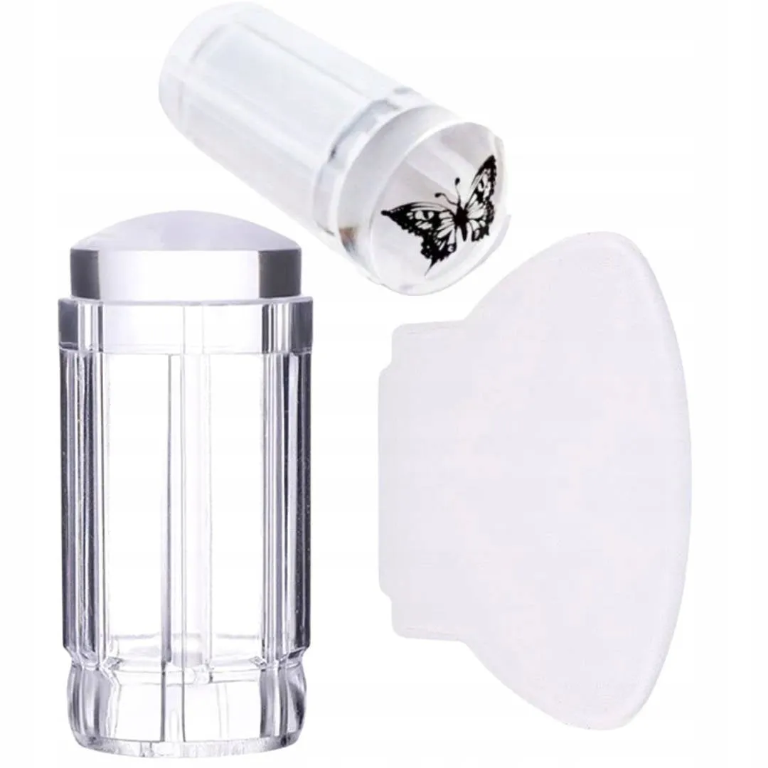 Silicone nail design stamper   scraper for Konad stamping, CLEAR
