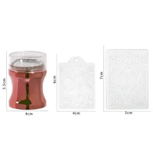 Silicone nail XL stamper   2 scrapers for Konad stamping, COPPER