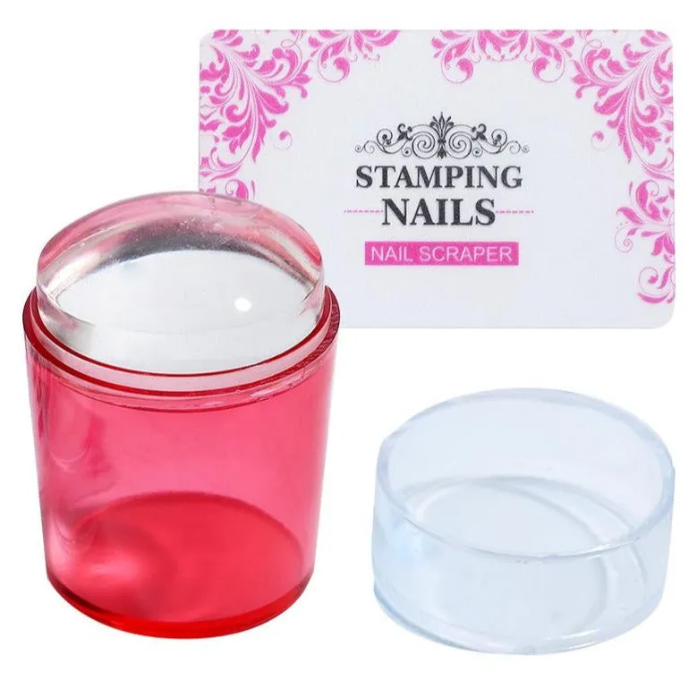 Silicone nail XL stamper   scraper for Konad stamping, RED